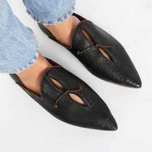 Free People 🌚 St. Lucia Leather Flats S 8 Black